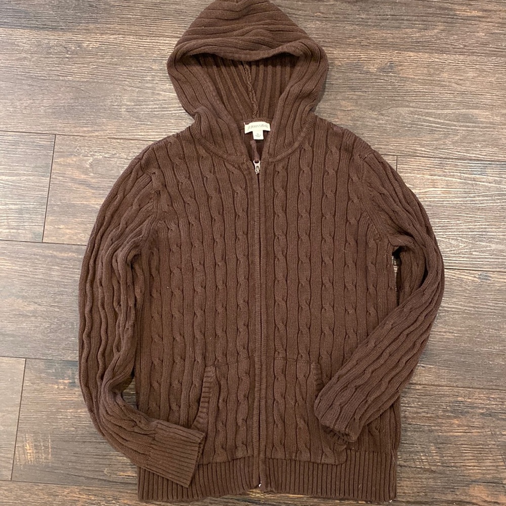Brown zipper front sweater